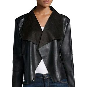 BAGATELLE

Open Front Faux Leather Jacket